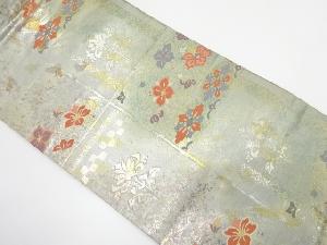 引箔　花更紗模様織り出し　名古屋帯